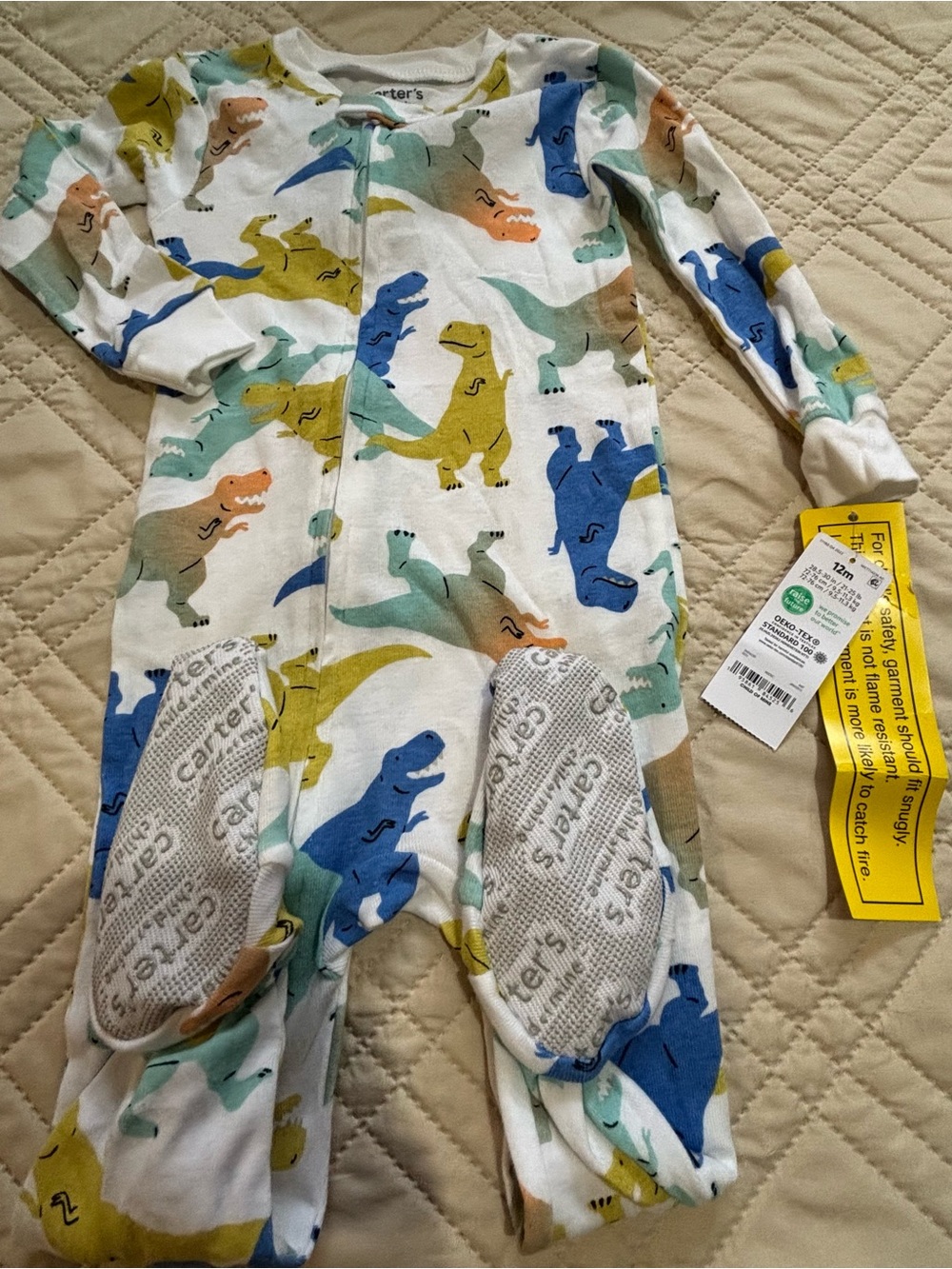 Carter's 12M Dinosaur Print Footed One-piece